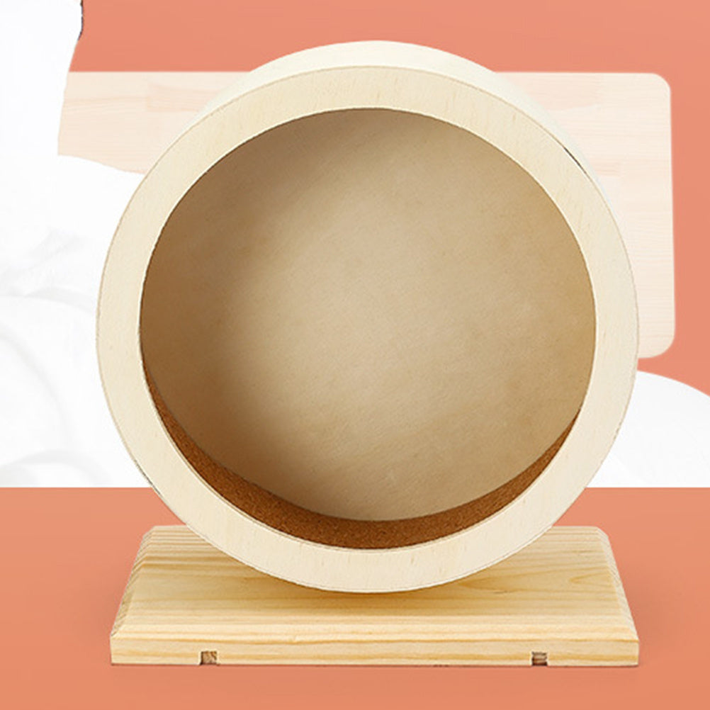 1pc Silent Wooden Hamster Exercise Wheel for Healthy Play