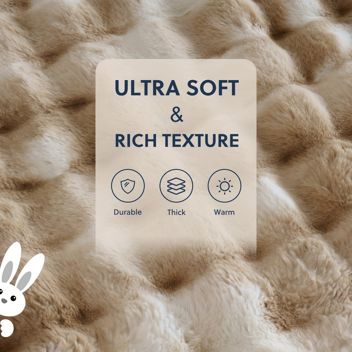 1PC Faux Rabbit Fur Queen Blanket For Bed Thick Warm Cozy