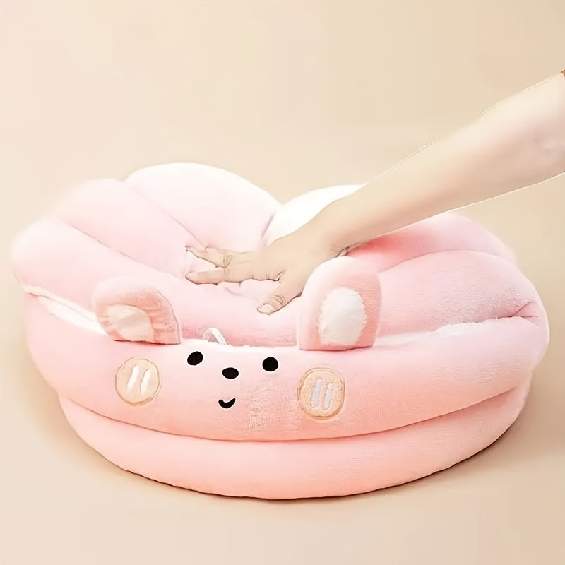 Cute Dog Bed Mat Removable Plush Thick Comfortable Warm Pet Bed