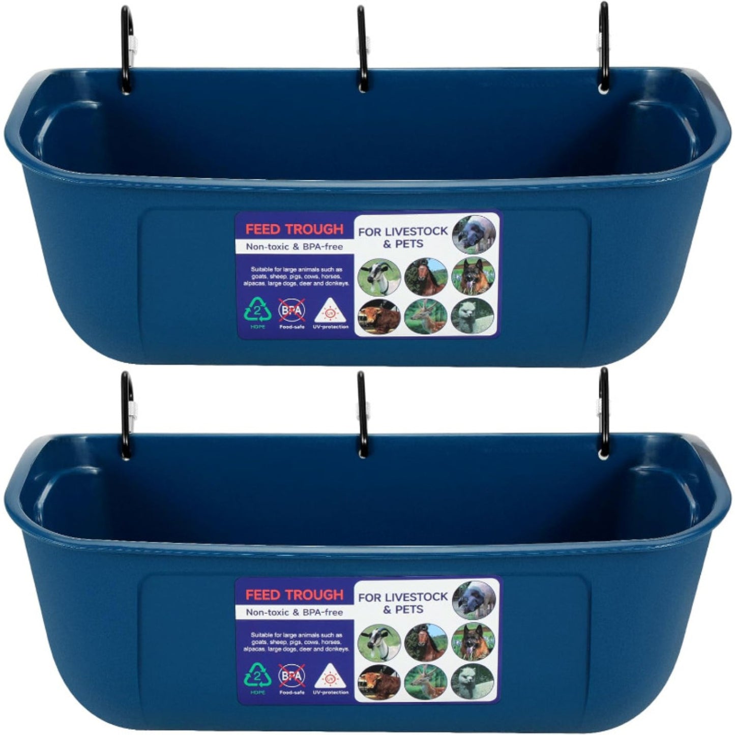 Hanging & Screw-In Poultry & Animal Feeder with Troughs