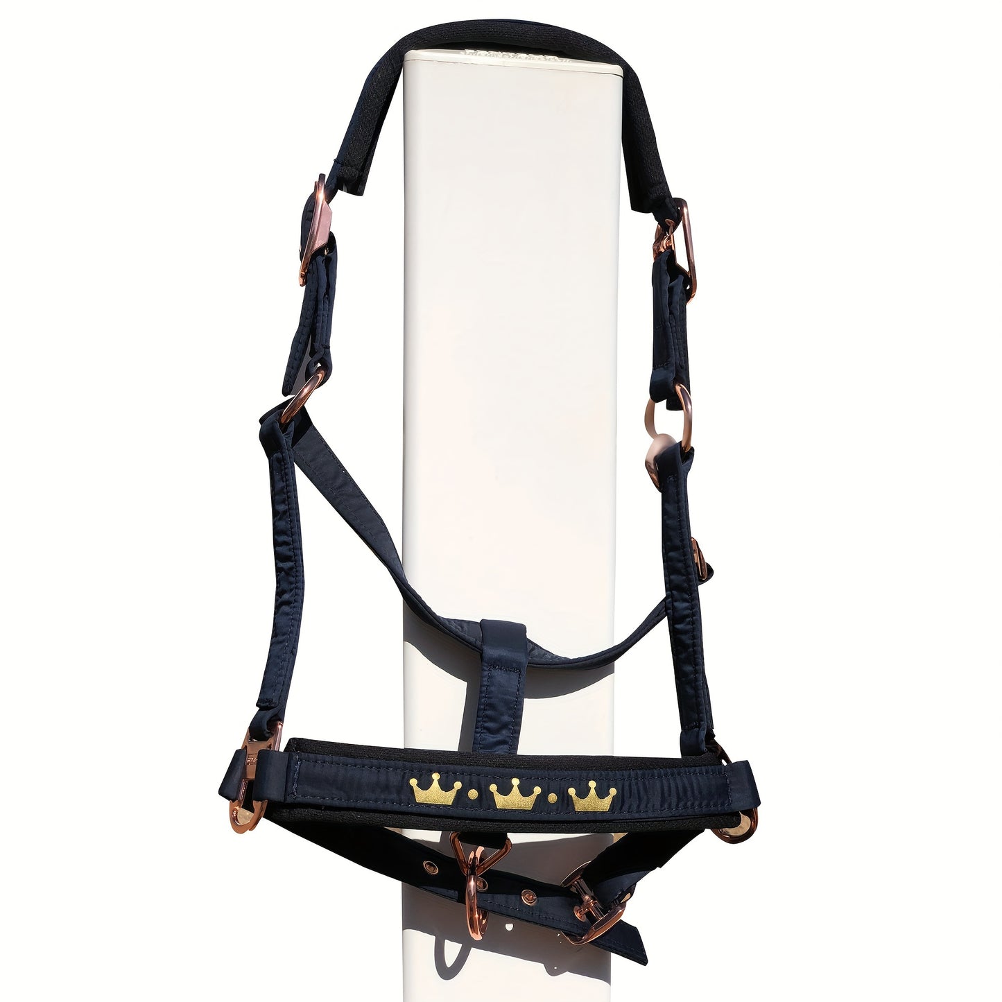 1pc Memory Fabric Horse Halter Durable Soft Equestrian Headgear With Anti Chafe Lining And Rose Golden Buckles Available In Large Medium And Small Sizes Without Battery