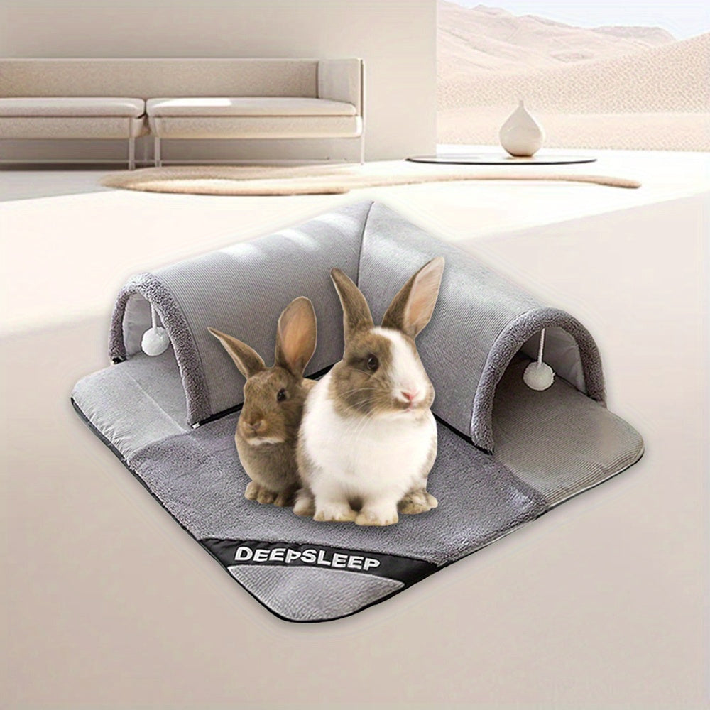 Rabbit Tunnel Bed Plush Spacious Soft Versatile Tunnel for Small Pets Play and Relaxation for Guinea Pig Bunny Chinchilla Cat