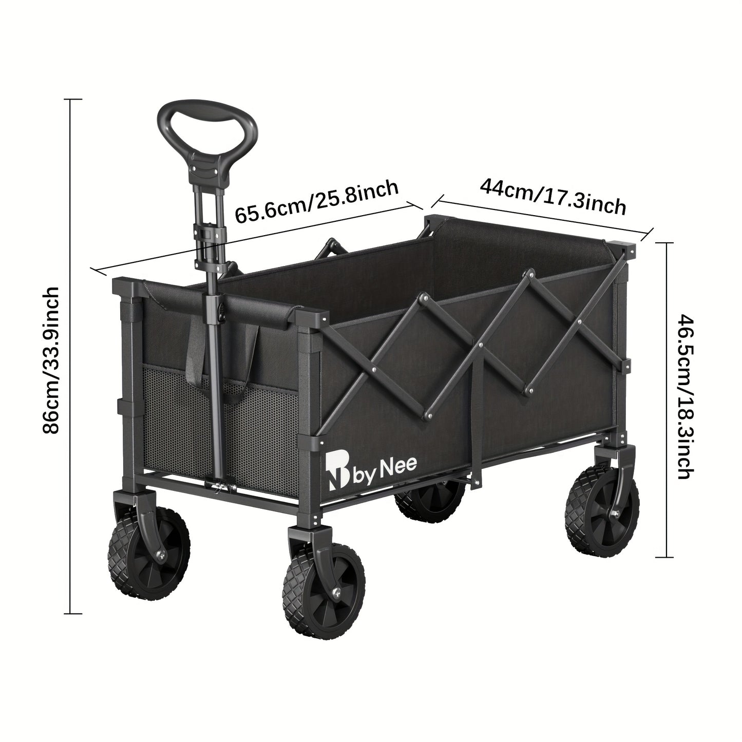Heavy Duty Collapsible Cart With All Terrain Tires Strong Load Bearing Iron Frame Track And Field Equipment Transporter Multifunctional Utility Cart For Outdoor Sports Transport