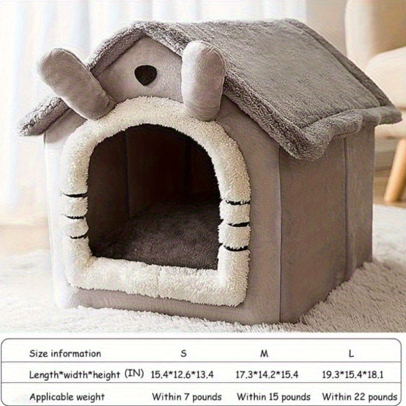 Dog Houses Soft Indoor Enclosed Tent Huts Warm Cave