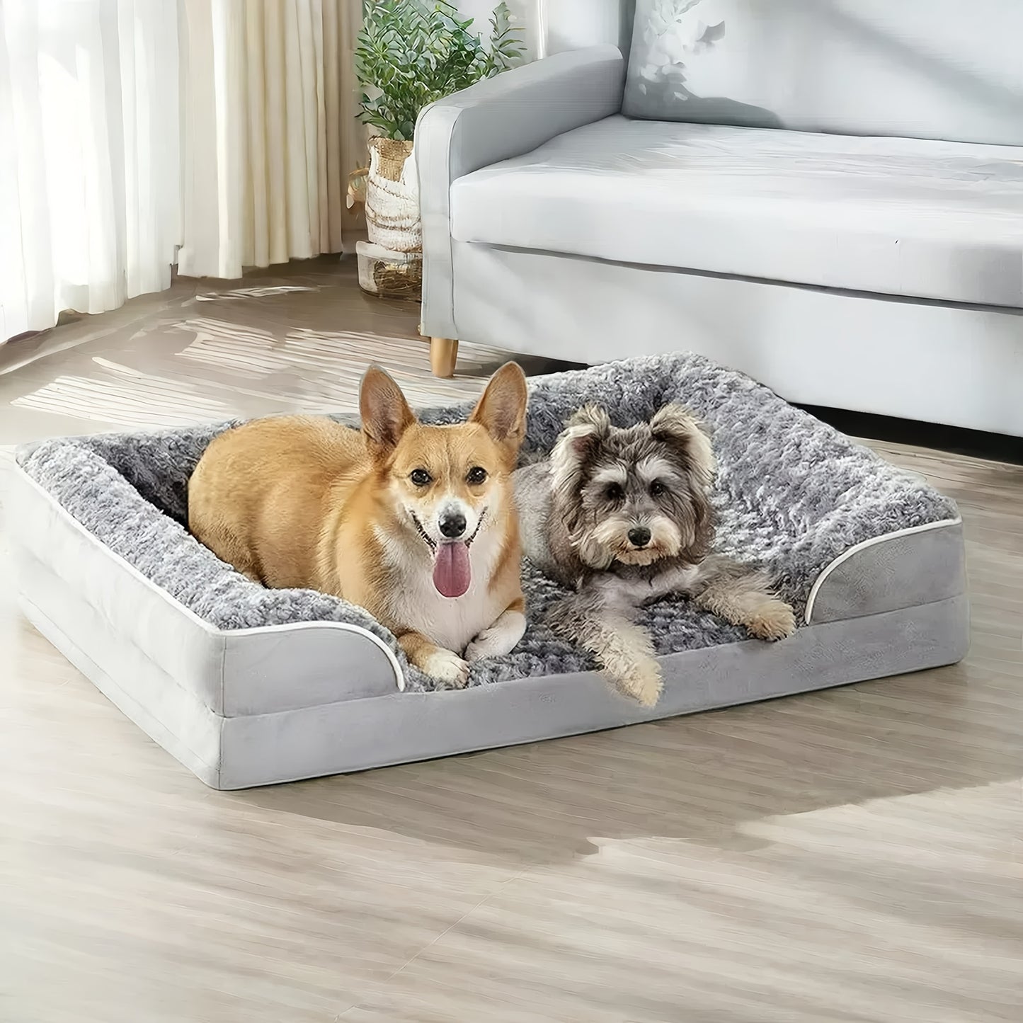 XL Orthopedic Dog Bed for Extra Large Dogs - High Quality Sofa Style Pet Sleeper with Washable Removable Cover and Non Slip Memory Foam