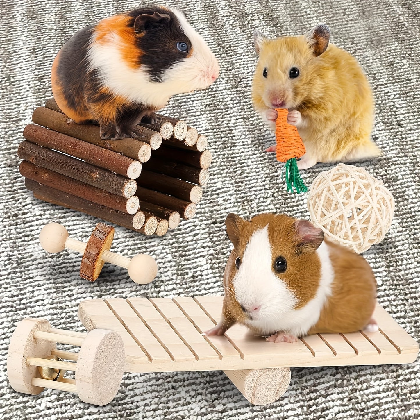 Hamster Chew Toys Set Small Animal Molar Toys Teeth Care