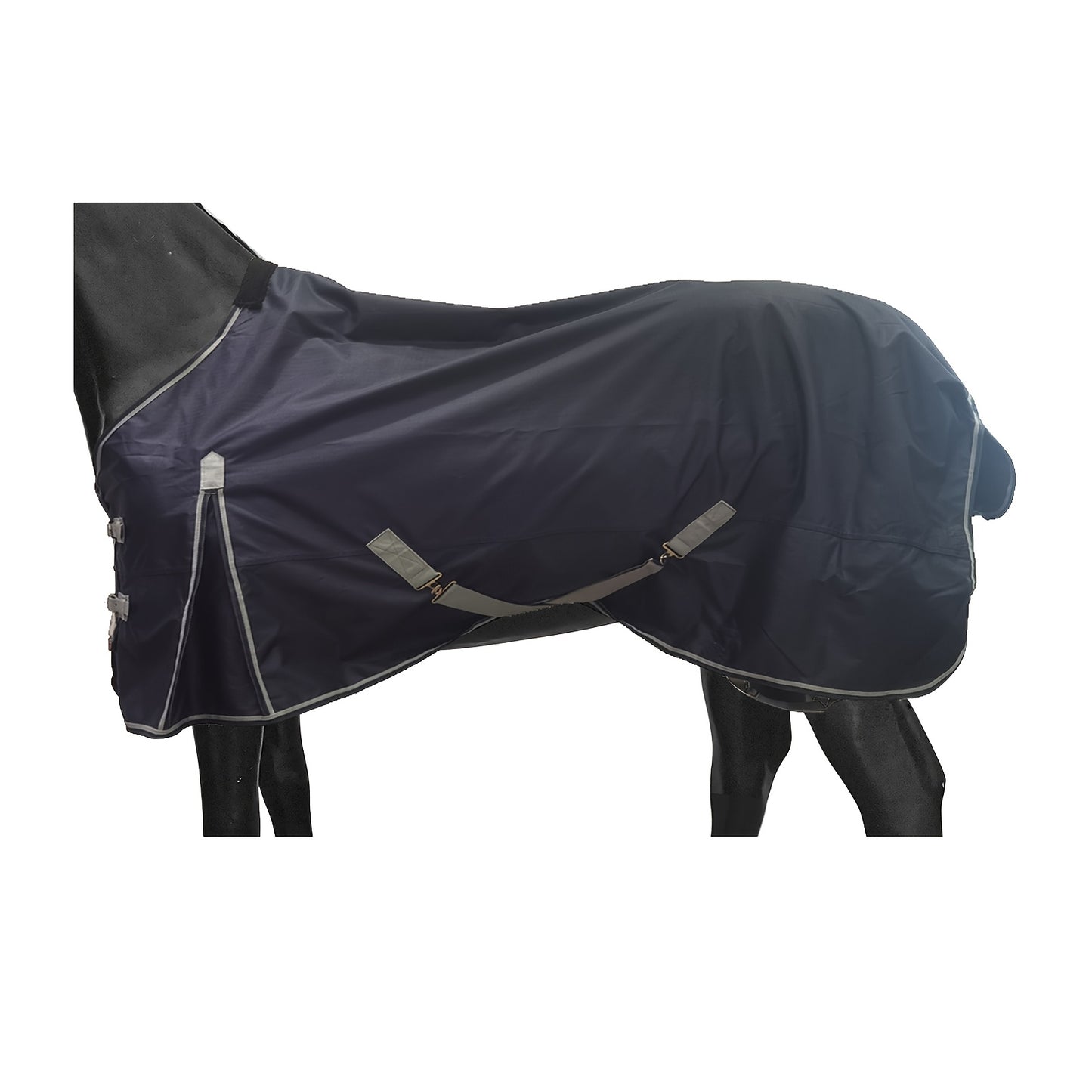Barn and Stable 600D 3000mm Waterproof and Breathable Horse Rain Sheet Turnout Blanket with Fleece Withers Protection and Double Gusset Front Lightweight All Breed Horse