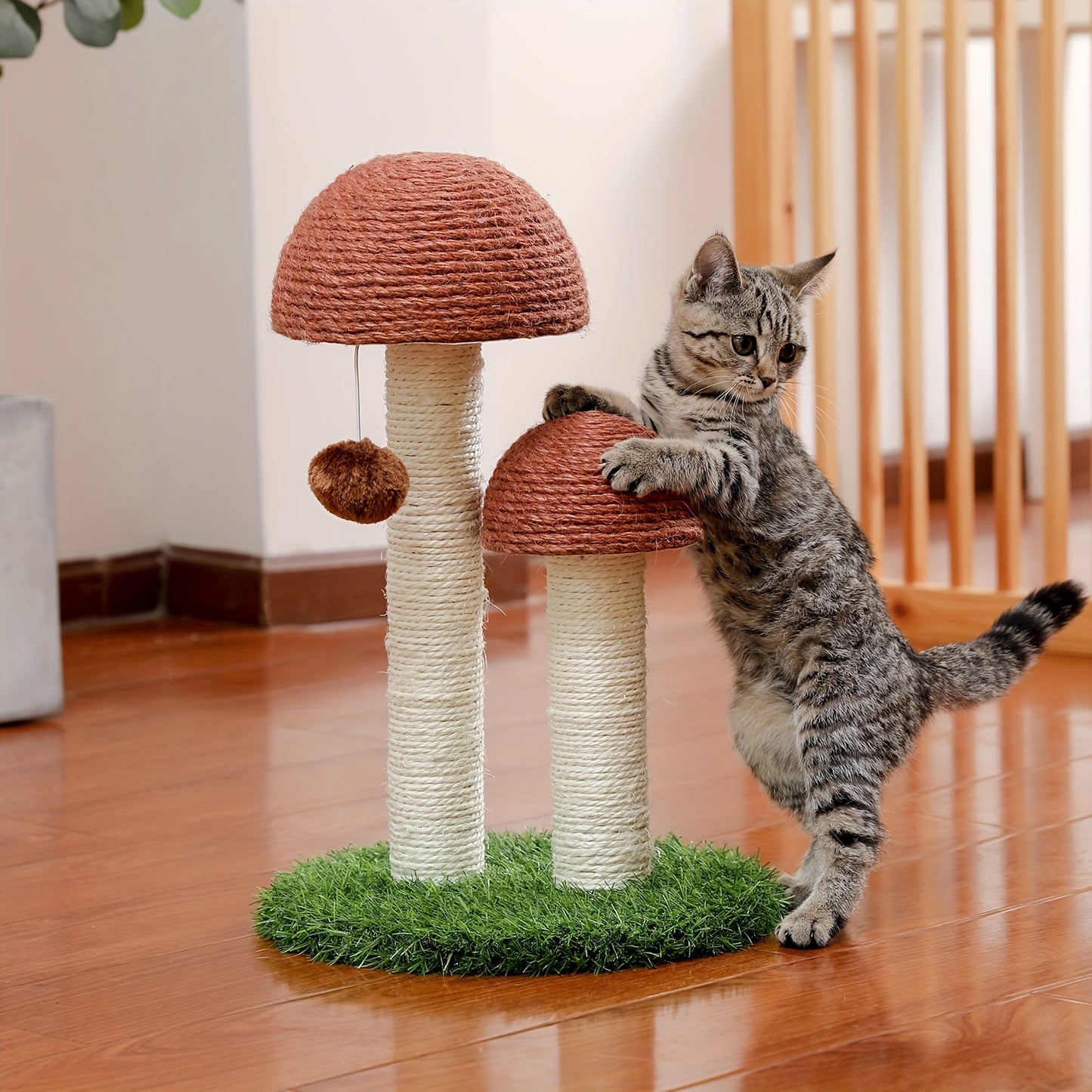 18.9 Inch Cat Scratching Post For Indoor Mushroom Scratcher