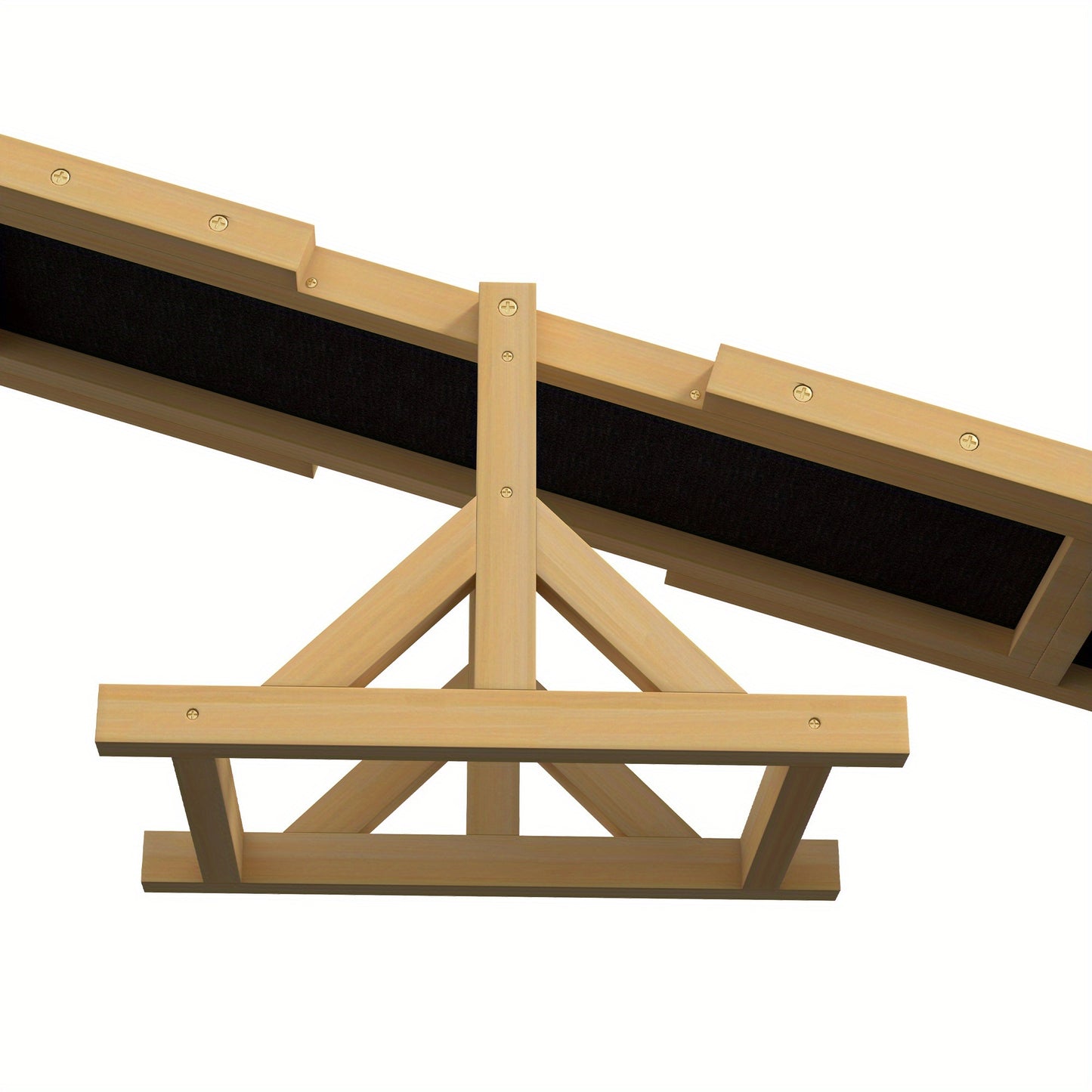 PawHut Durable Cork Dog Seesaw Weather Resistant Wooden Agility Platform 71 Inch L x 12 Inch W x 12 Inch H Ideal for Training and Exercise Yellow