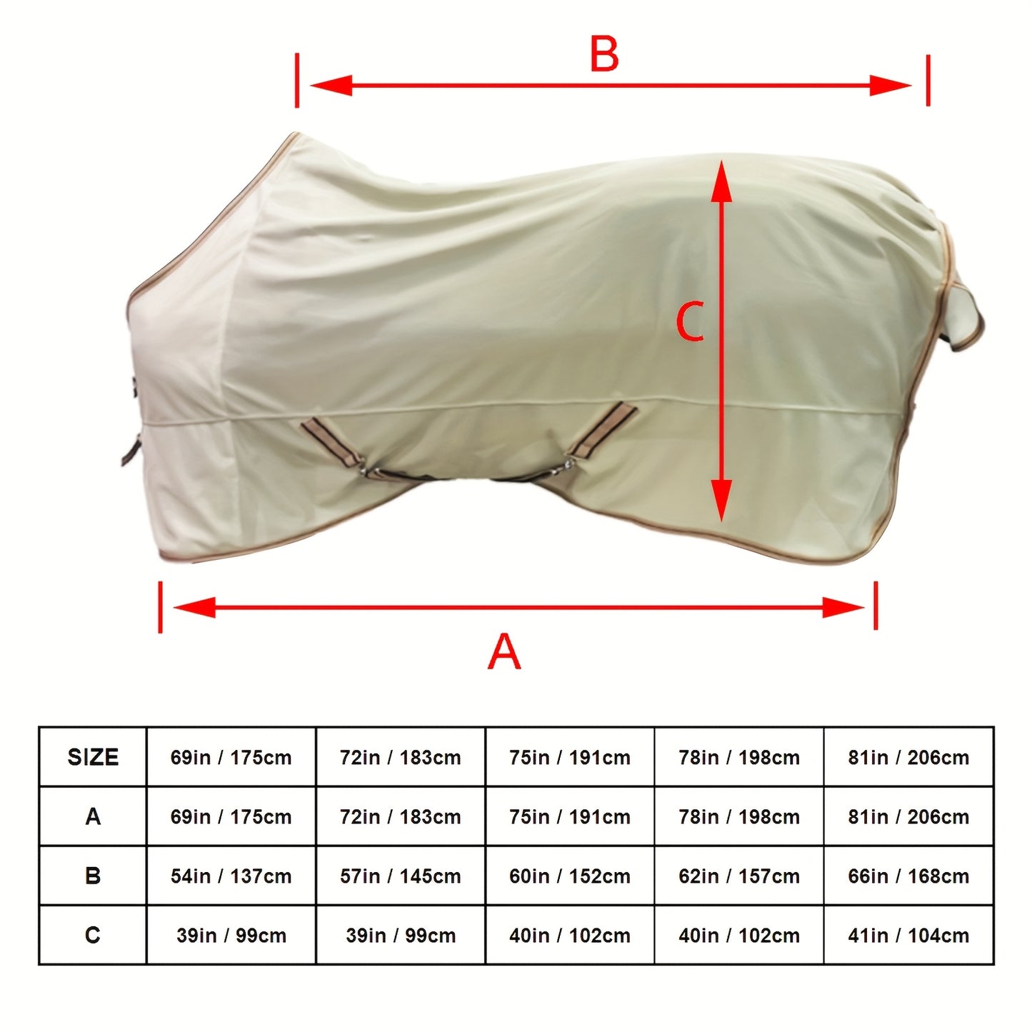 Barn and Stable Breathable UV Protection Horse Fly Sheet Lightweight Nylon Mesh Tear Resistant Beige with Brown Trim Removable Leg Straps for All Breeds Equine Summer Protection
