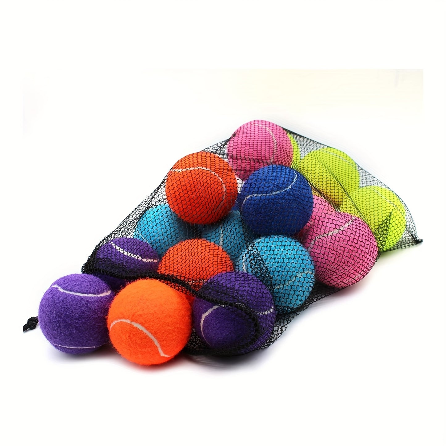 18pcs Training Tennis Balls Practice Balls With Mesh Bag Pet Dog Playing Balls Suitable For Beginner Tennis Training