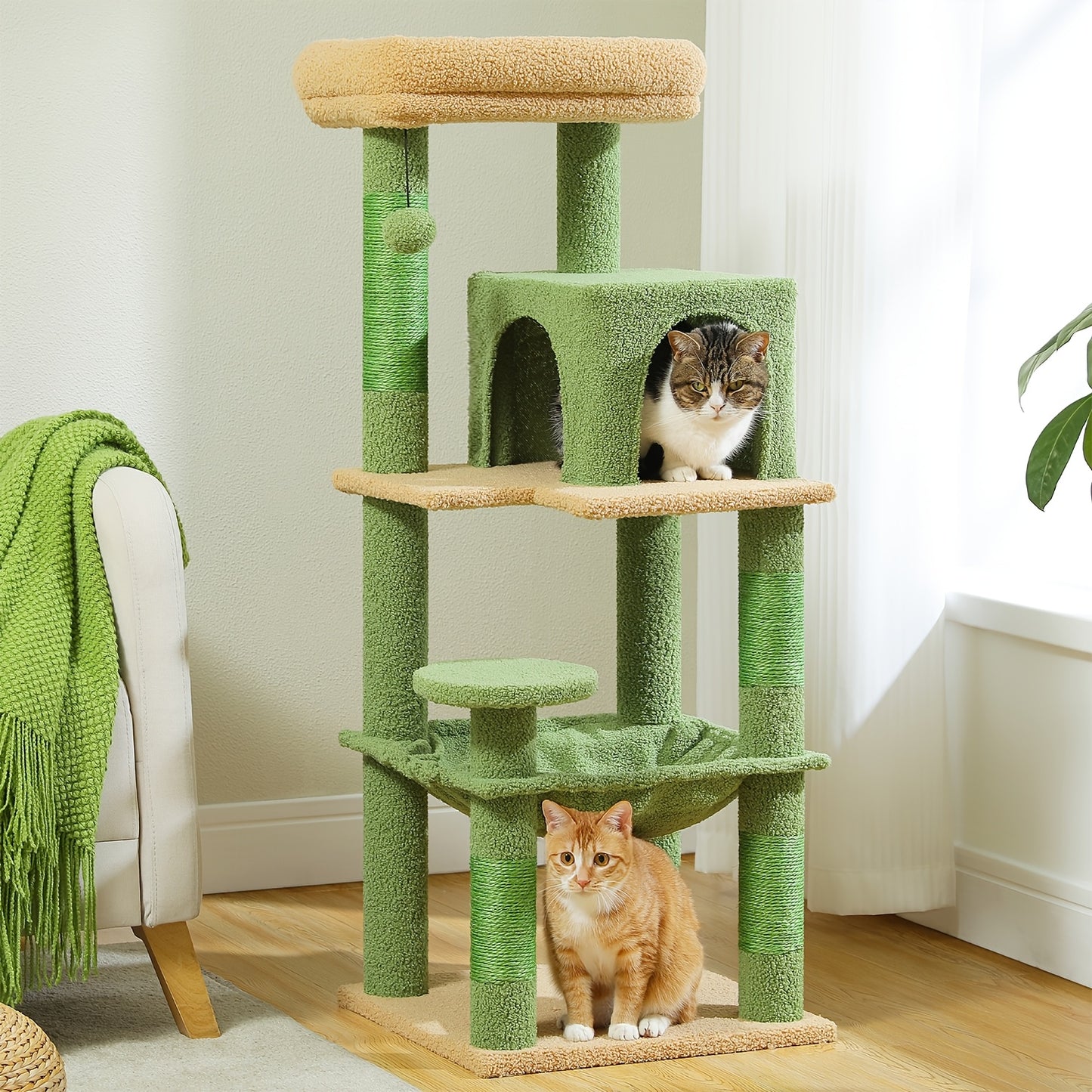 Tall Cat Tree 70.9 Inch Multi Level Activity Center For Indoor Cats With Metal Frame Large Hammock Dual Condo Houses And Scratching Posts