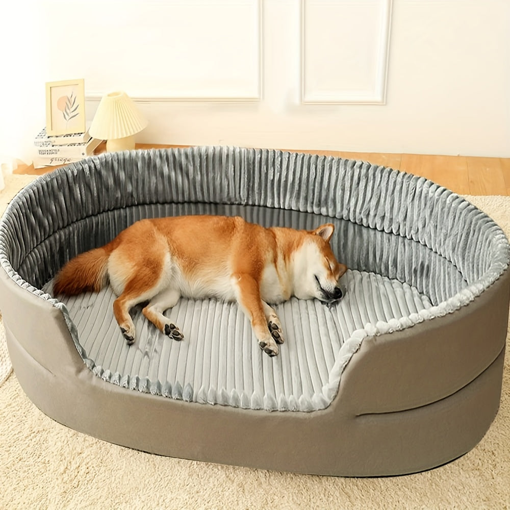 Cozy Plush Dog Bed and Cat Sofa Fluffy Washable Non Slip Round Basket for All Seasons Deep Sleep Three Dimensional Nesting Ideal for Small to Large Breeds Pet Relaxation Bed
