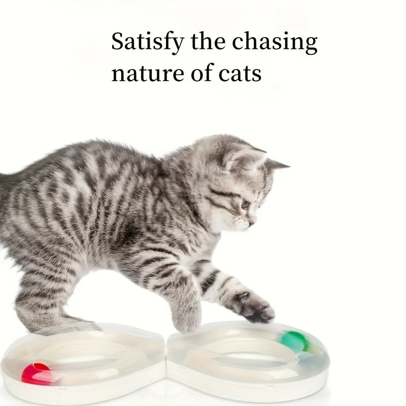 1 Piece Cat Toy Kitten Turntable Track Ball Toy Fun Interactive Entertainment
