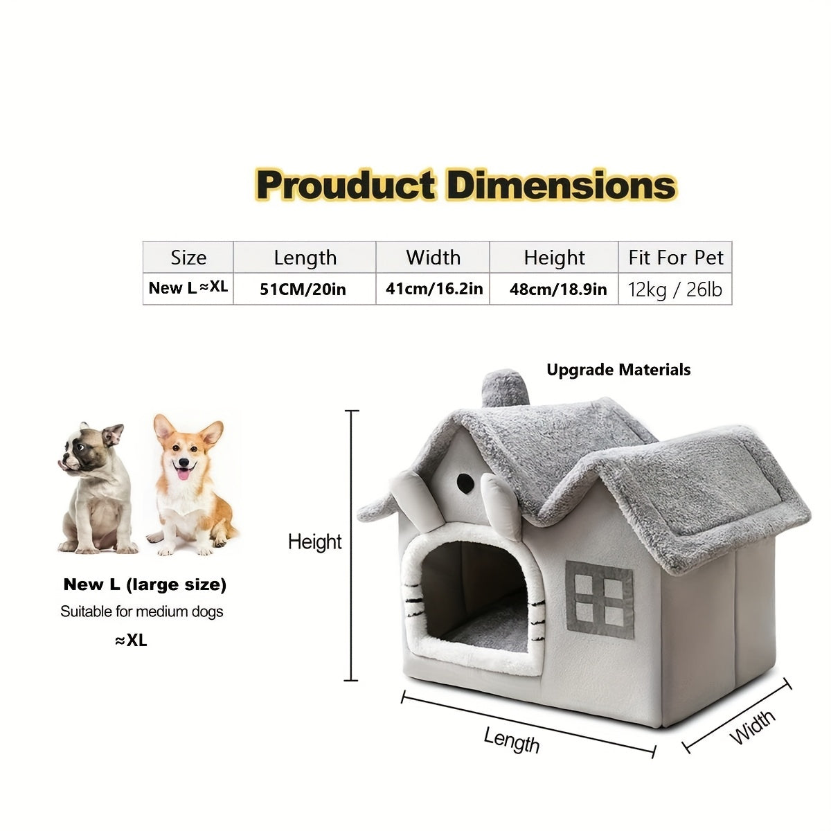Luxury Double Roof Indoor Dog House Cat Nest Removable Washable Pet Bed All Seasons Pet Tent