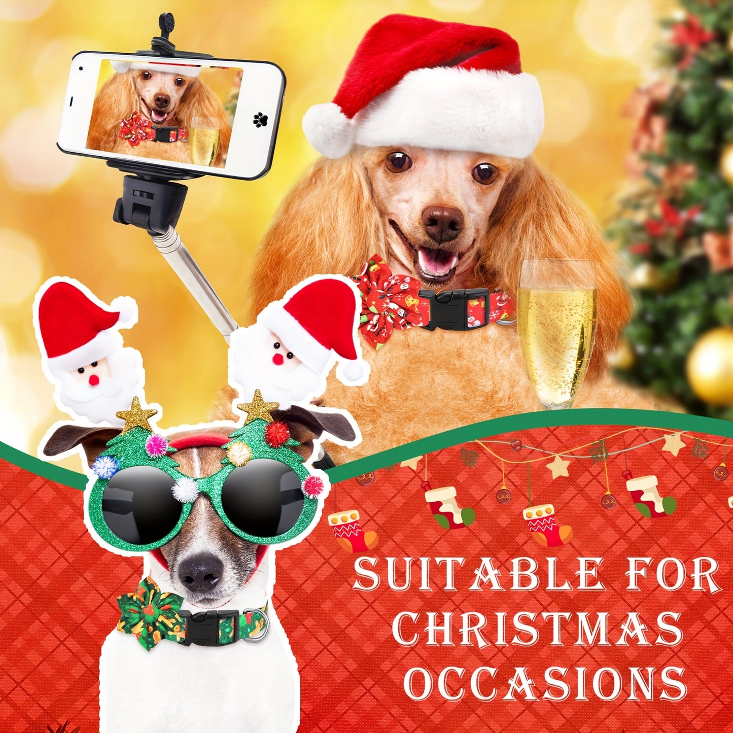 6 Pieces Holiday Dog Collars For Dogs Christmas Dog Collars With Flower Maple Turkey Pumpkin Adjustable Collars With Plastic Buckle