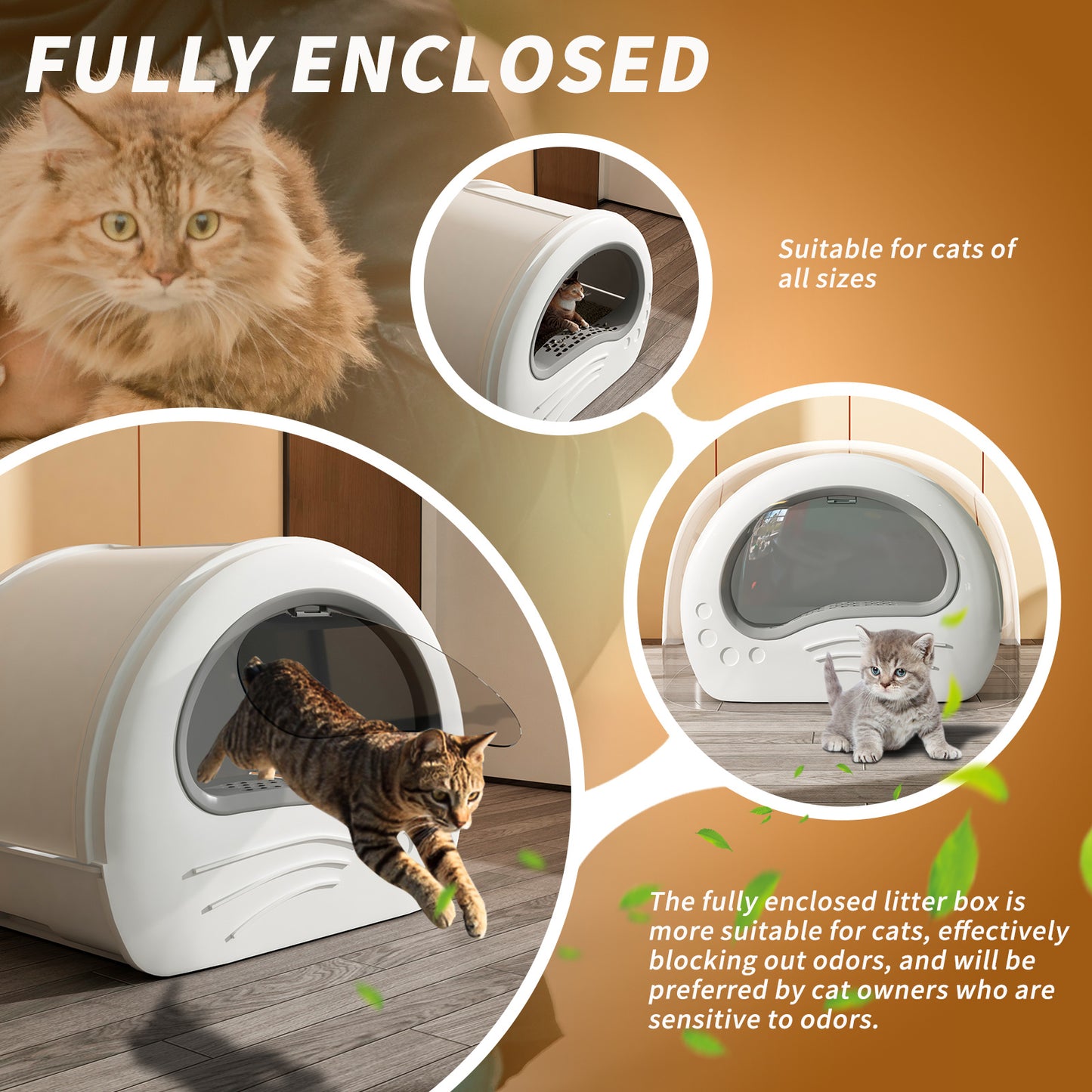 Exquisite Aesthetic Cat Litter Box Fully Enclosed Rounded Shape Durable Easy to Clean Comfortable Toilet Solution for Cats