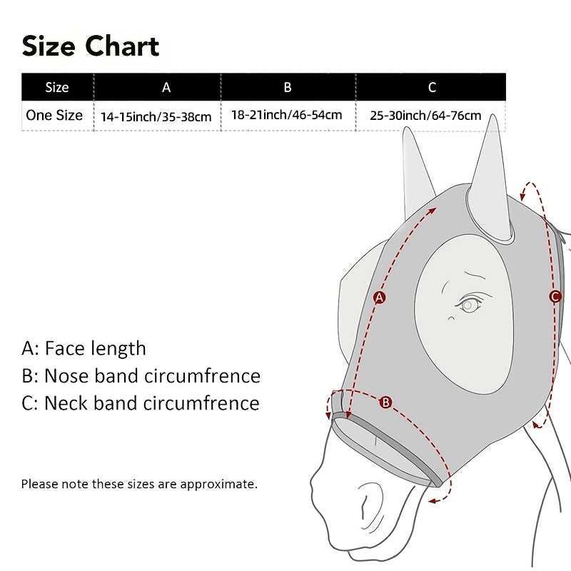 Mosquito Proof Horse Mask with Ears and Nose Breathable Mesh Summer Fly Mask Teal and White Design for Outdoor Riding and Stable Use Stylish Equestrian Gear