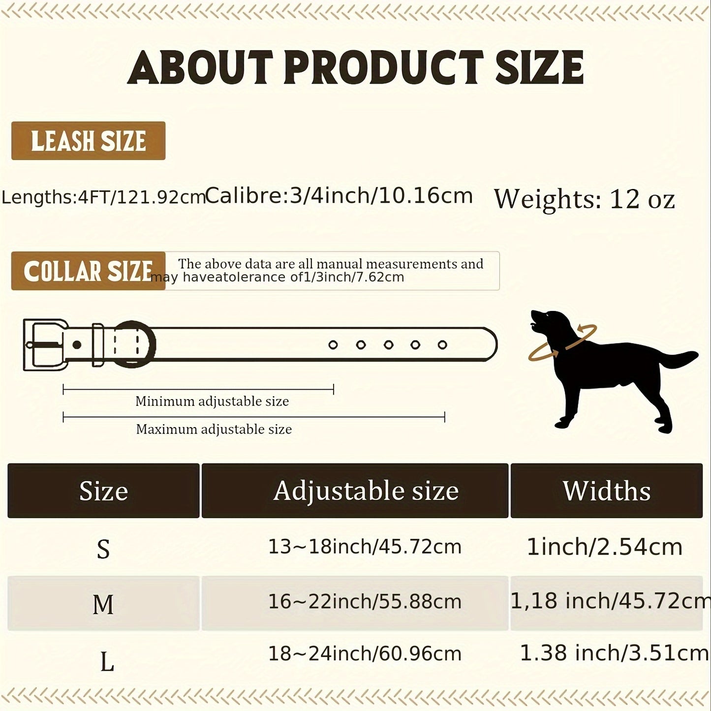 5-Foot Genuine Dog Leash with Cowhide Collar for Dogs