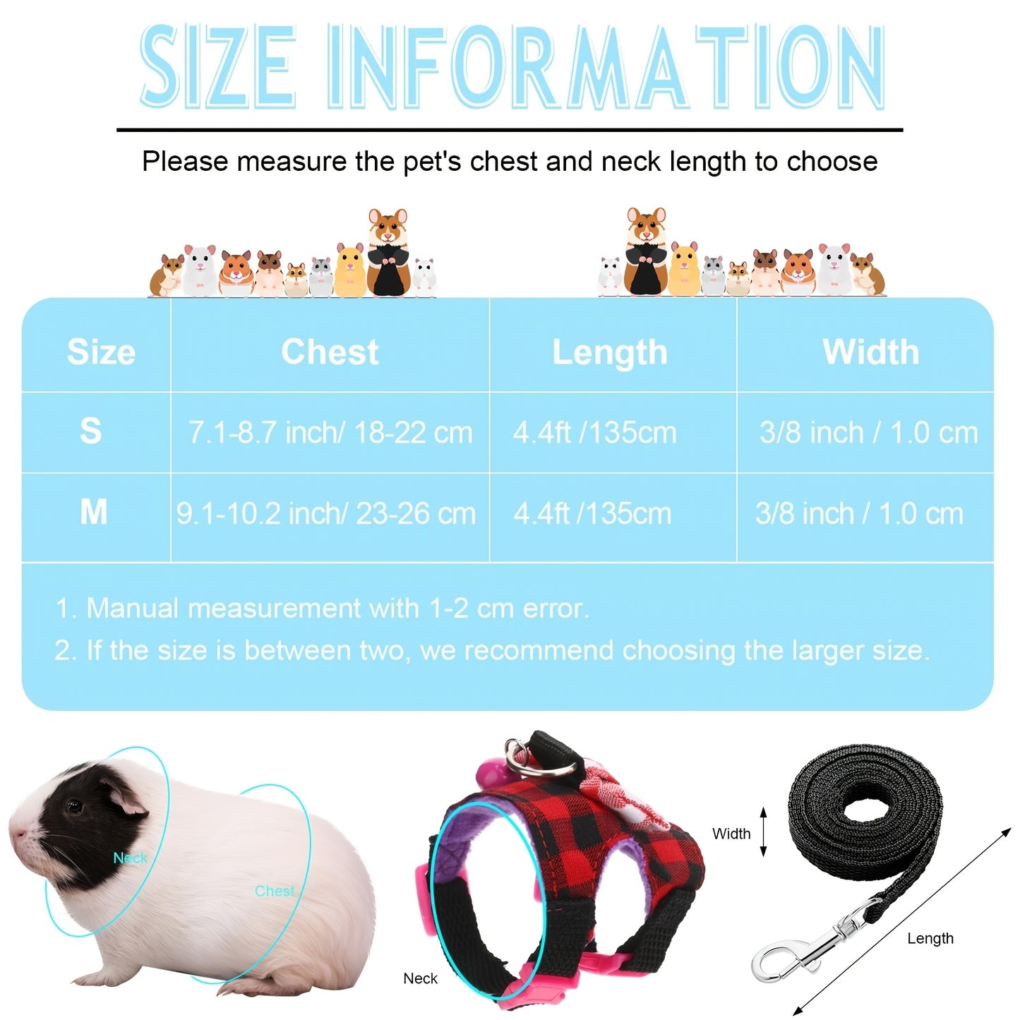 4pcs Small Pet Harness Vest and Leash Set with Cute Bowknot and Safe Bell for Outdoor Walking Rabbit Ferret Guinea Pig Bunny Hamster Puppy Kitten
