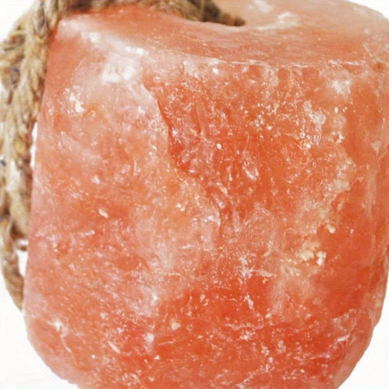 Natural Himalayan Salt Lick Block on Rope for Horses Deer Cattle Sheep and Livestock 84 Mineral Rich Promotes Hydration Durable Outdoor Mineral Block 2.4 to 3.3 Pounds