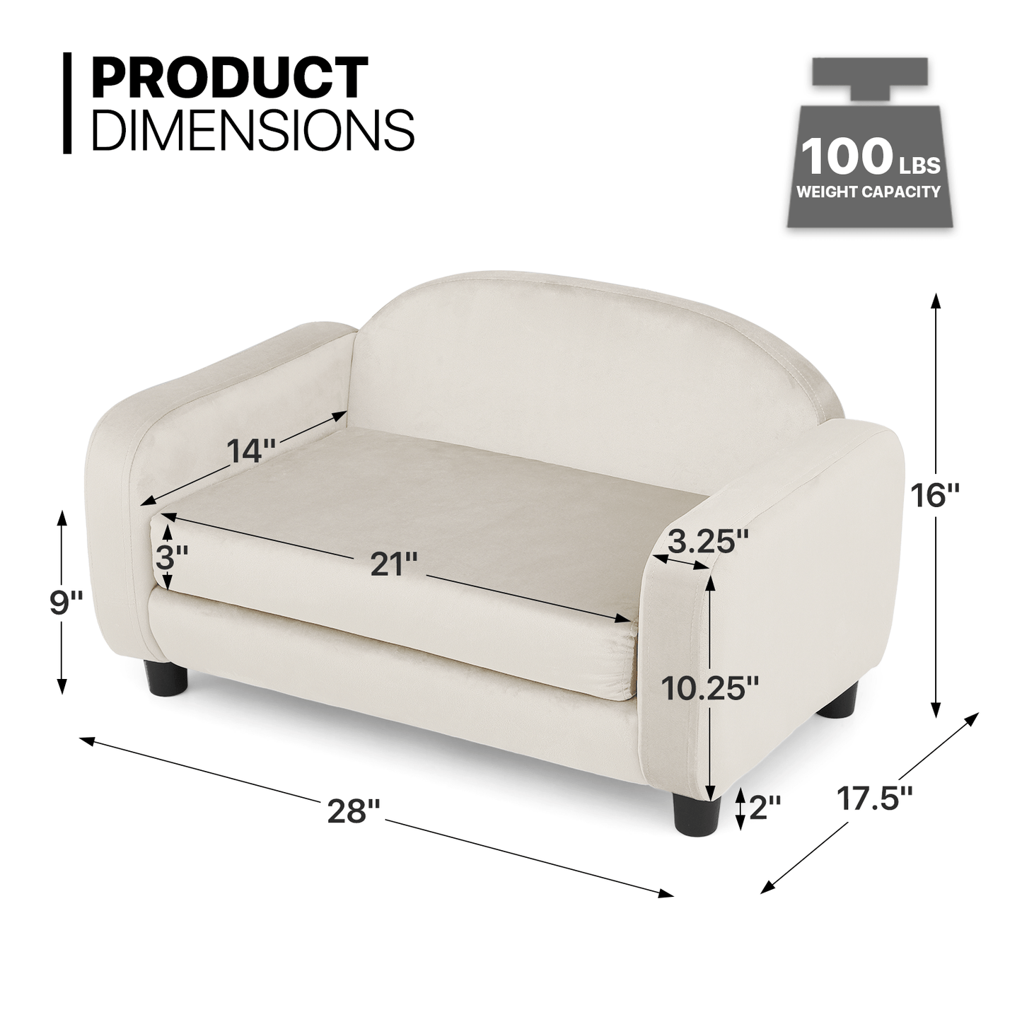 MoNiBloom Pet Sofa Dog Couch for Small Dogs and Cats