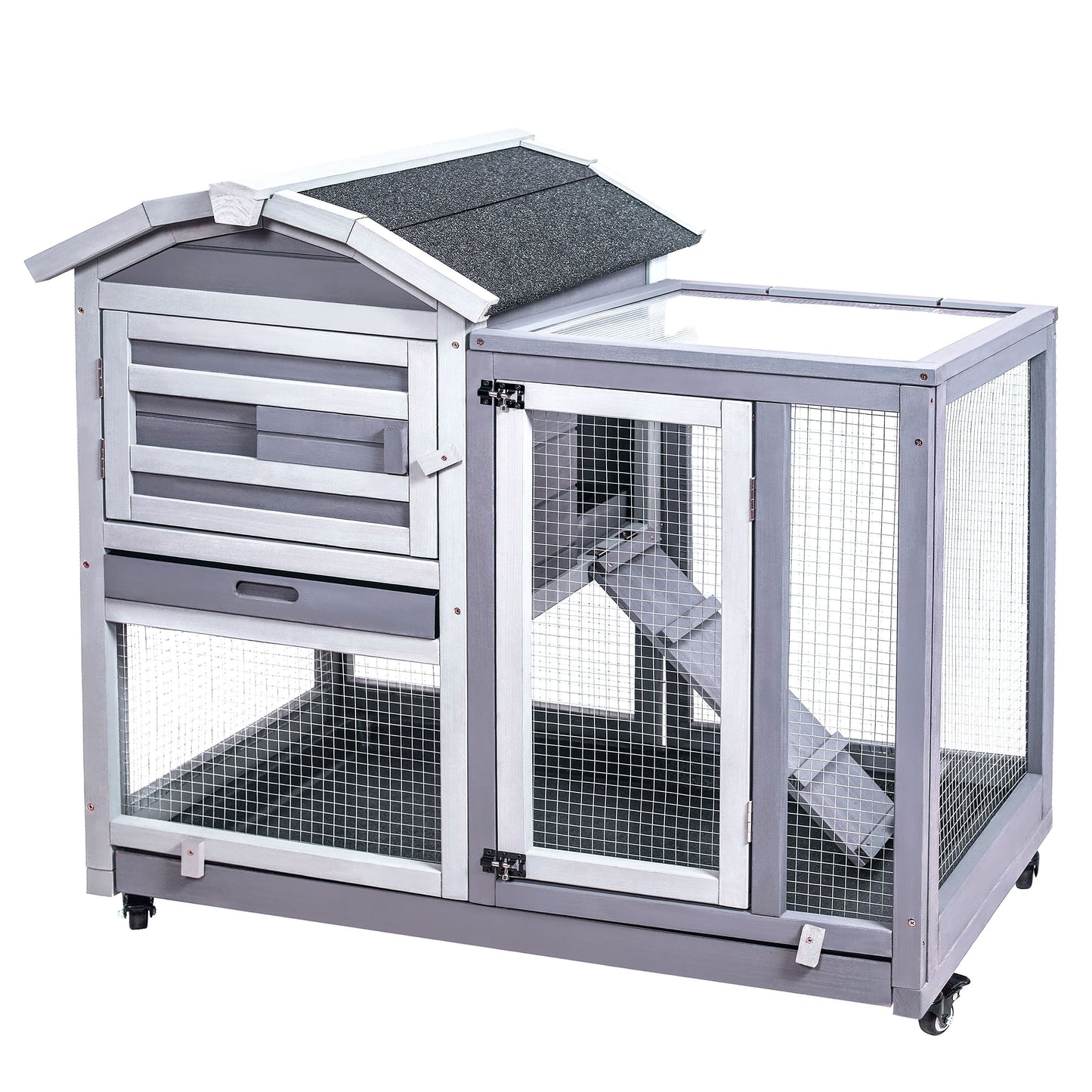 2-Tier Wooden Chinchilla Cage with Wheels