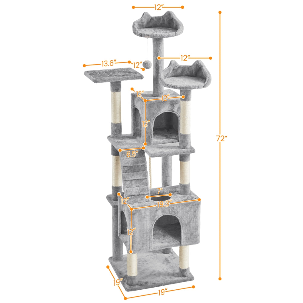 Costoffs 72" Cat Tree Deluxe Multi Level Cat Furniture