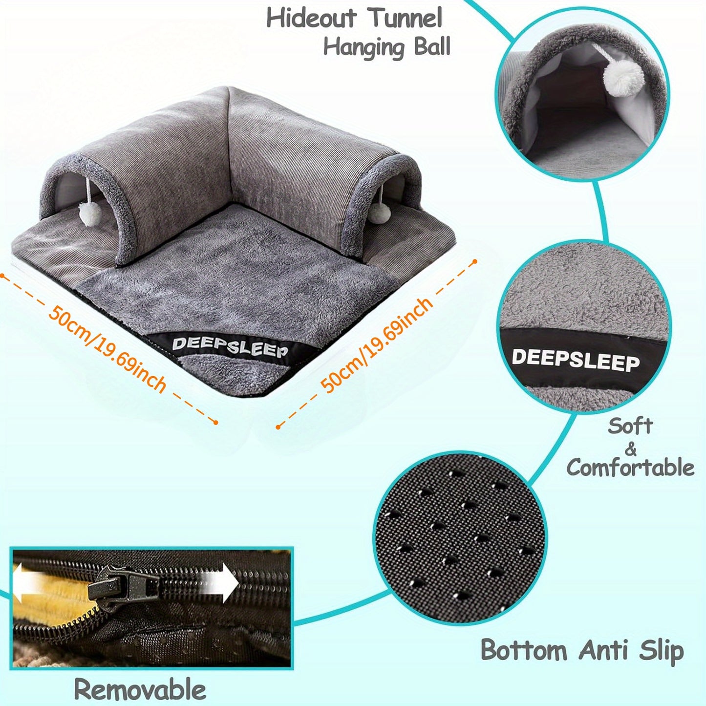 Rabbit Tunnel Bed Plush Spacious Soft Versatile Tunnel for Small Pets Play and Relaxation for Guinea Pig Bunny Chinchilla Cat