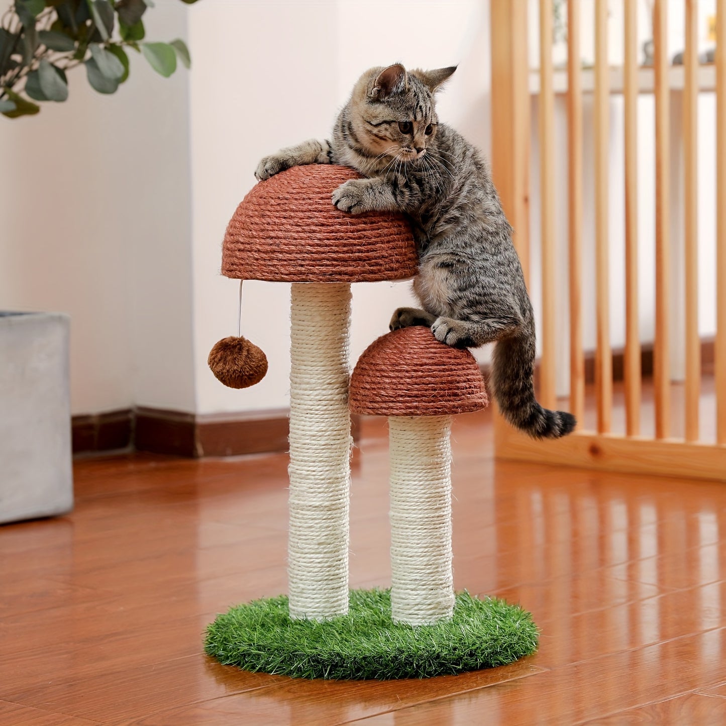 18.9 Inch Cat Scratching Post For Indoor Mushroom Scratcher