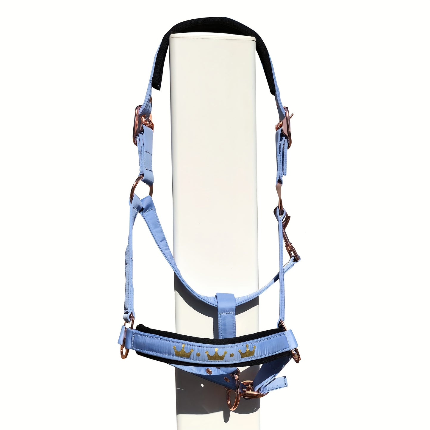 1pc Memory Fabric Horse Halter Durable Soft Equestrian Headgear With Anti Chafe Lining And Rose Golden Buckles Available In Large Medium And Small Sizes Without Battery