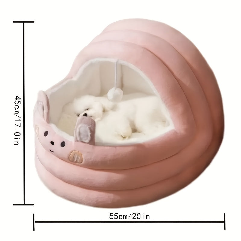 Cute Dog Bed Mat Removable Plush Thick Comfortable Warm Pet Bed