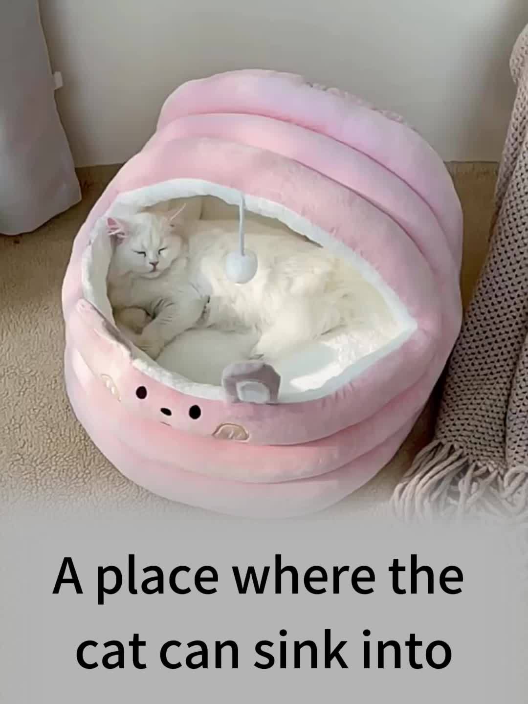 Cute Dog Bed Mat Removable Plush Thick Comfortable Warm Pet Bed