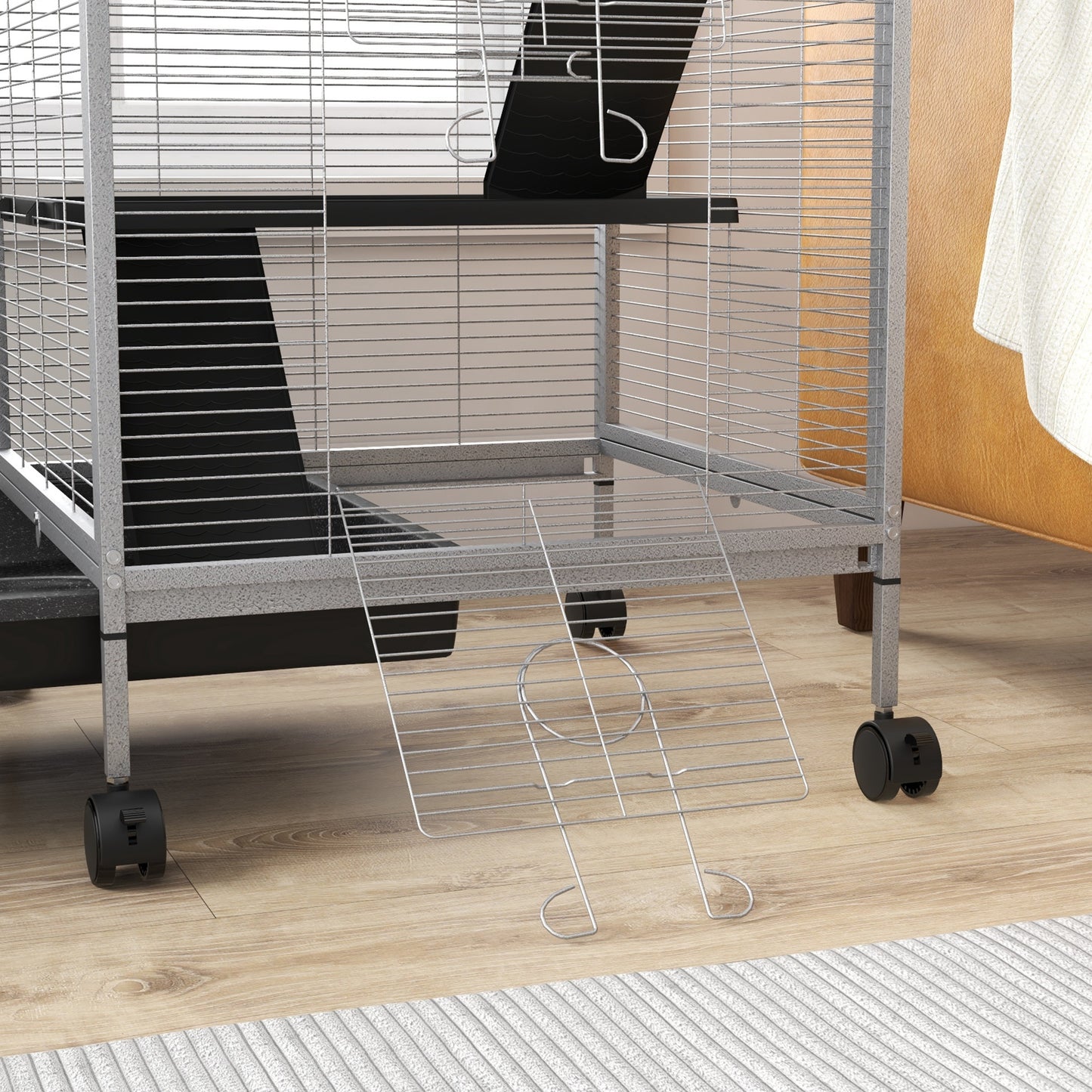 Metal Chinchilla Cage with Hammock & Wheels