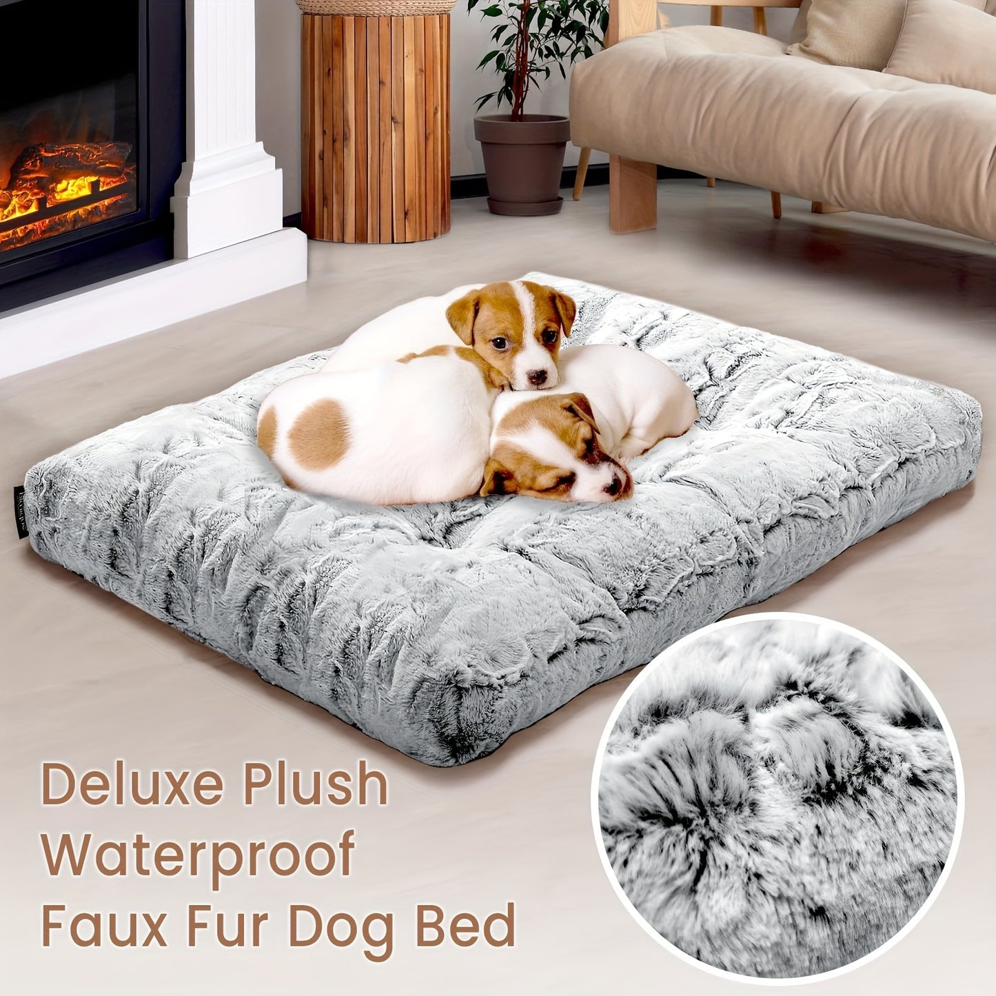 blunique® Dog Bed for Medium and Large Dogs, Grey Mat