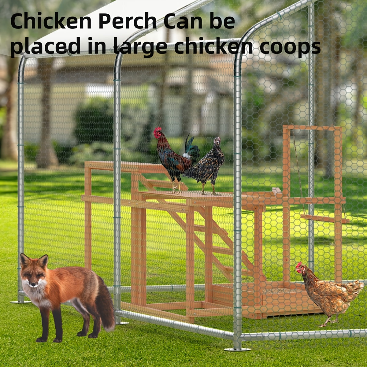 Chicken Perch Chicken Coop Accessory With Swing Ramp Platform