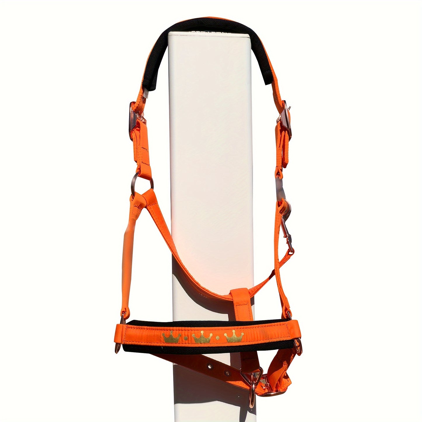 1pc Memory Fabric Horse Halter Durable Soft Equestrian Headgear With Anti Chafe Lining And Rose Golden Buckles Available In Large Medium And Small Sizes Without Battery