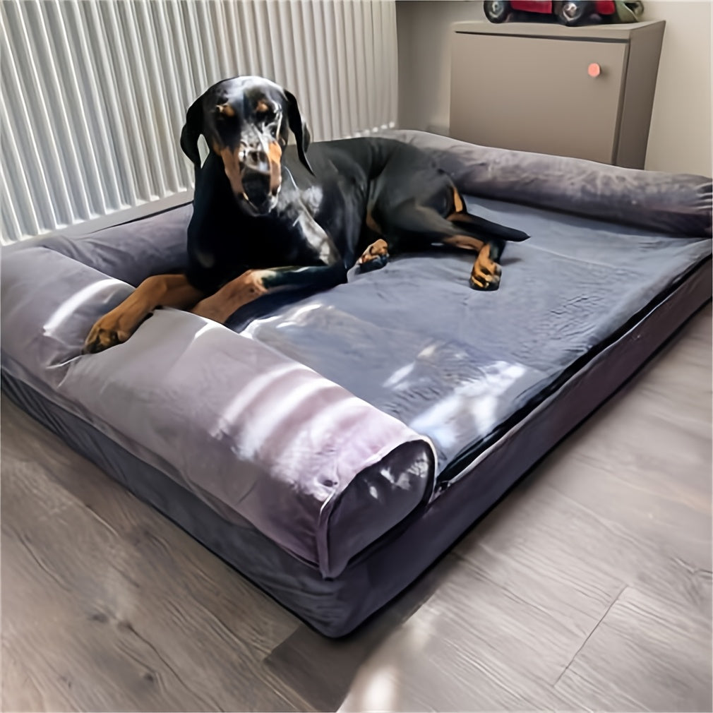 Large Sofa Dog Bed with Hidden Zipper and Waterproof Lining Ultra Plush Orthopedic Memory Foam Removable and Washable Cover Anti Slip Bottom All Season Comfort