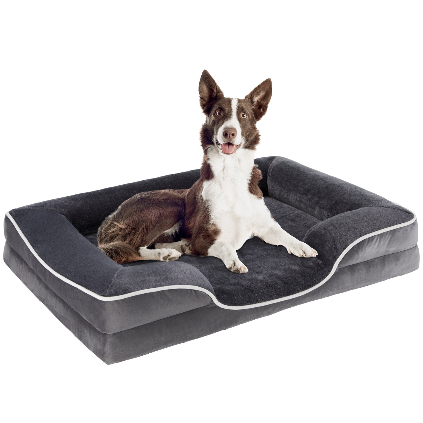 1pc MCQ Orthopedic Dog Bed with Washable Cover and Non-Slip Base