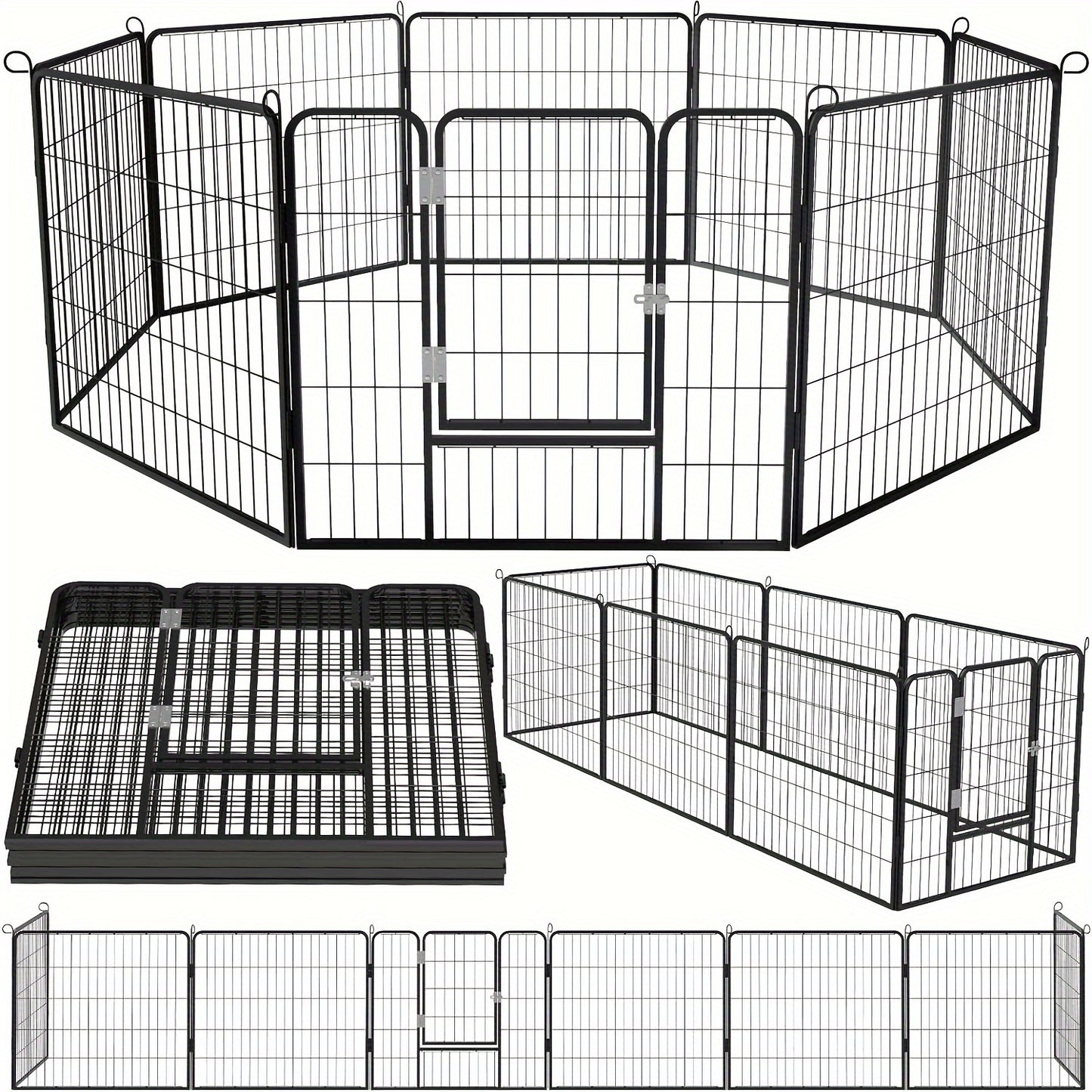 OFIKA Heavy Duty Metal Dog Playpen for Medium Small Animals