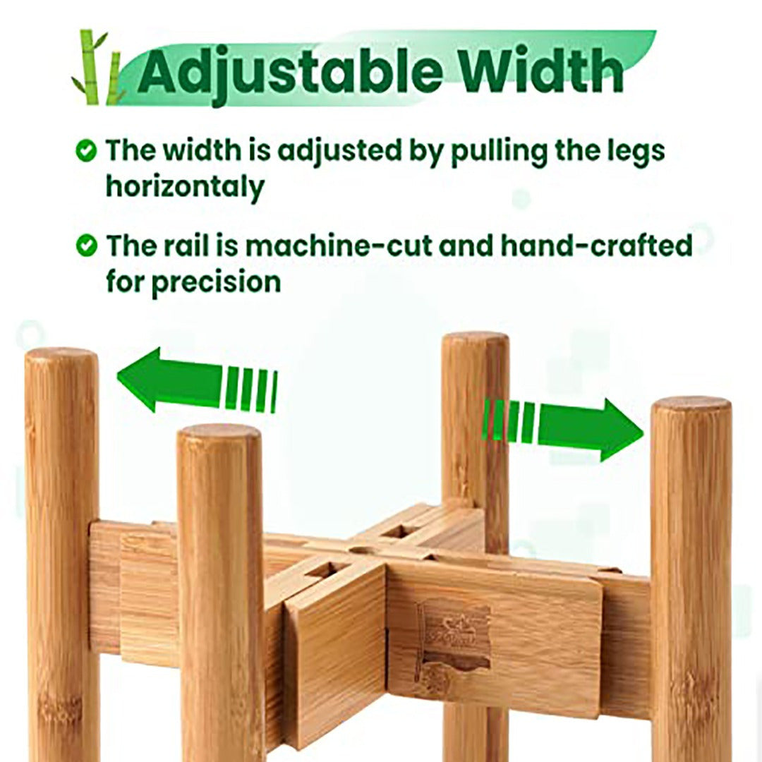 Adjustable Bamboo Dog Bowl Stand for Multiple Size Choices Elevated Food and Water Stand for Improved Feeding Comfort Ergonomic Pet Feeder Holder for Small Medium Large Dogs