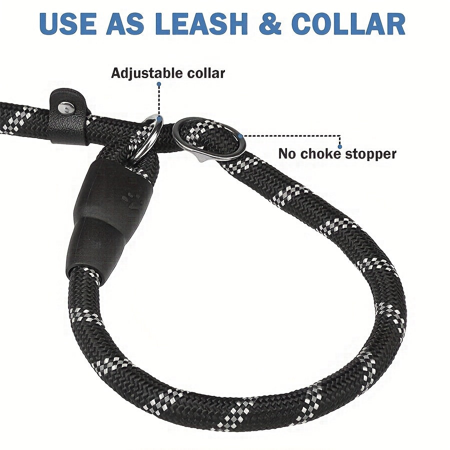 Slip Lead Dog Leash 6ft Reflective Heavy Duty Rope Leash
