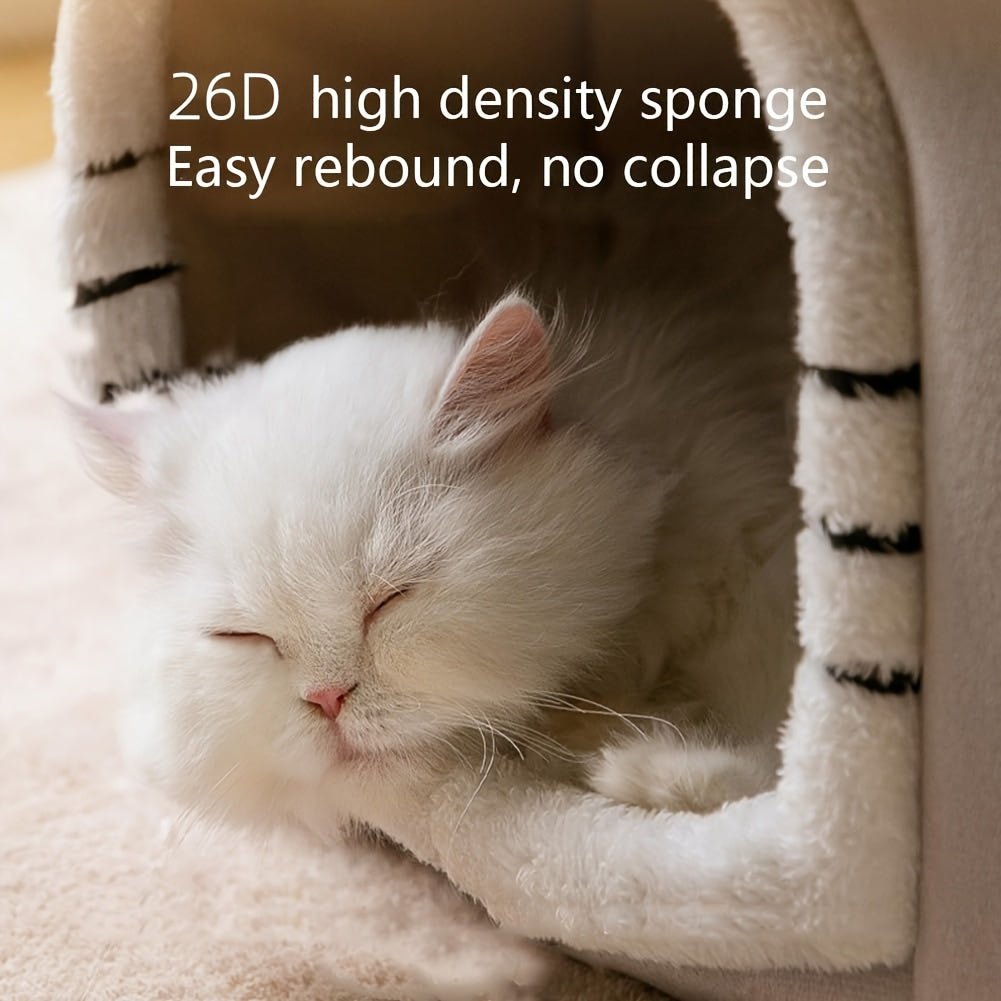 Luxury Double Roof Indoor Dog House Cat Nest Removable Washable Pet Bed All Seasons Pet Tent