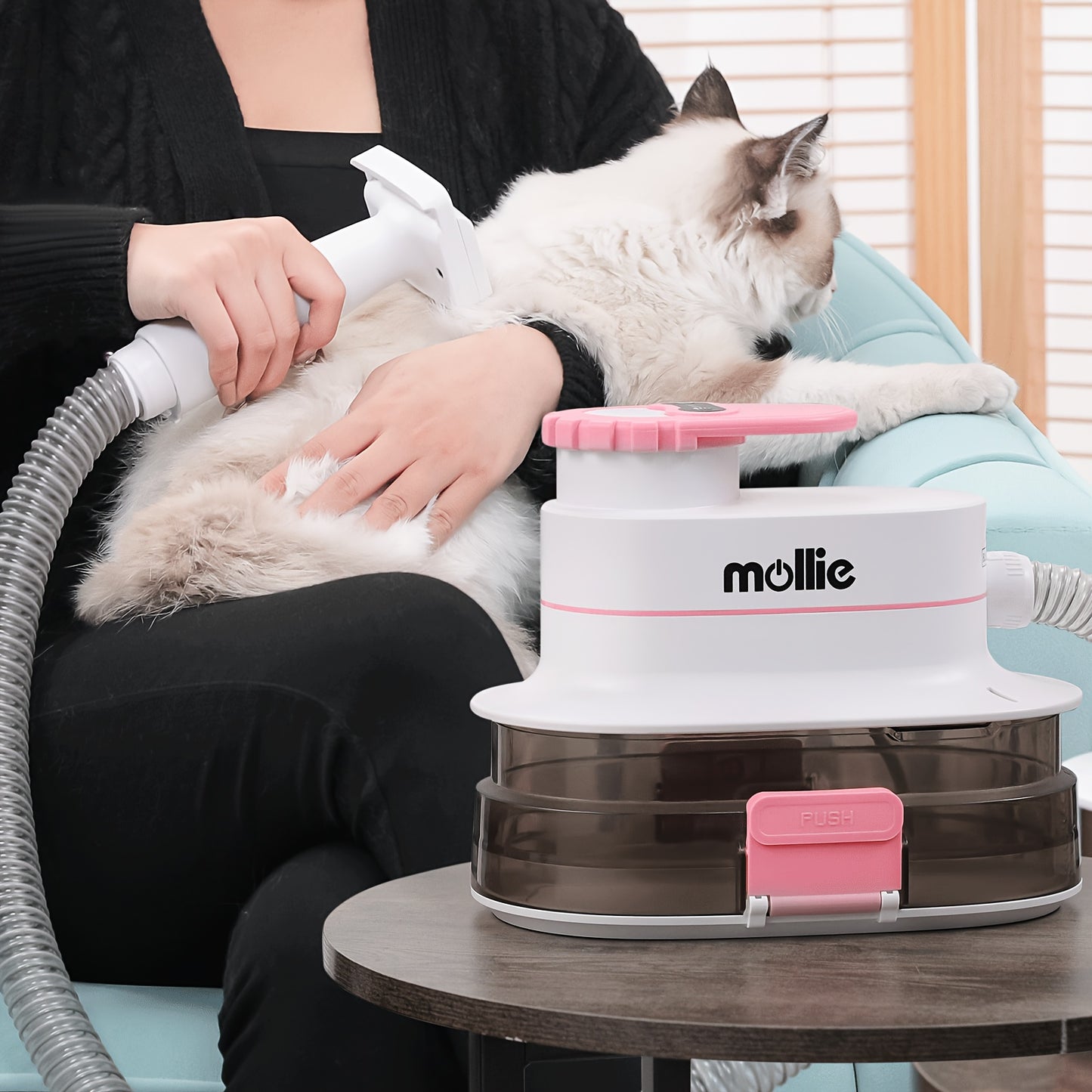 Dog Grooming Kit Vacuum and Blow Dryer Pet Grooming Vacuum with 6 Grooming Tools Trimmer and Guide Combs for Dog Cat and Other Animals