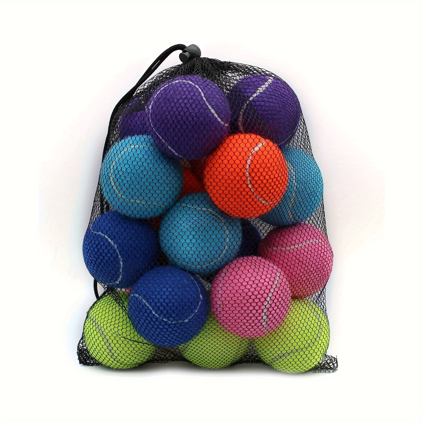 18pcs Training Tennis Balls Practice Balls With Mesh Bag Pet Dog Playing Balls Suitable For Beginner Tennis Training
