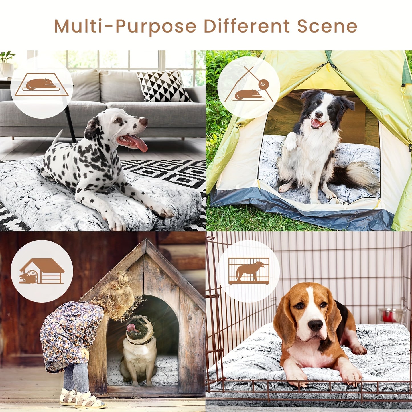 blunique® Dog Bed for Medium and Large Dogs, Grey Mat