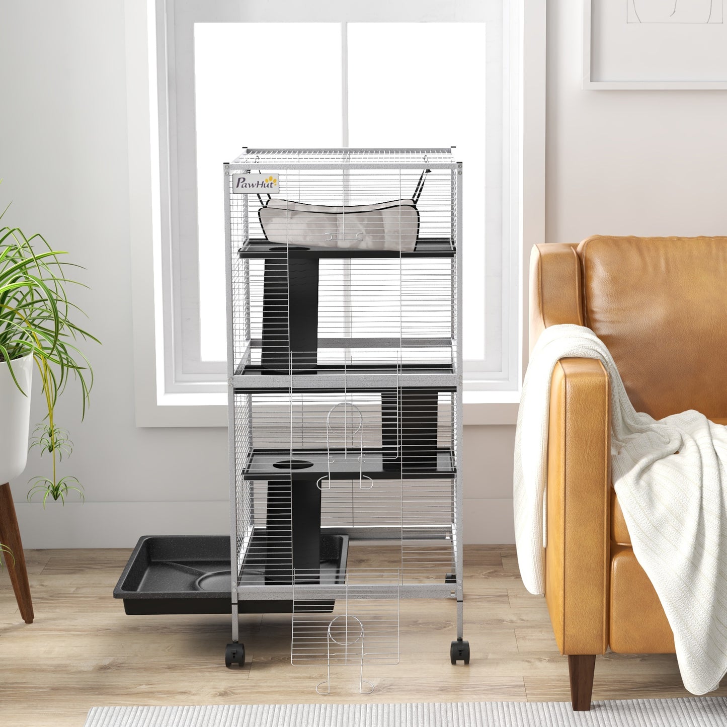 Metal Chinchilla Cage with Hammock & Wheels