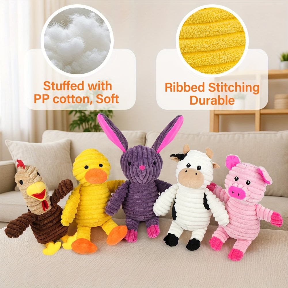 Dog Toys Pack Of 5 Plush Squeaky Toys Assortment Bundle