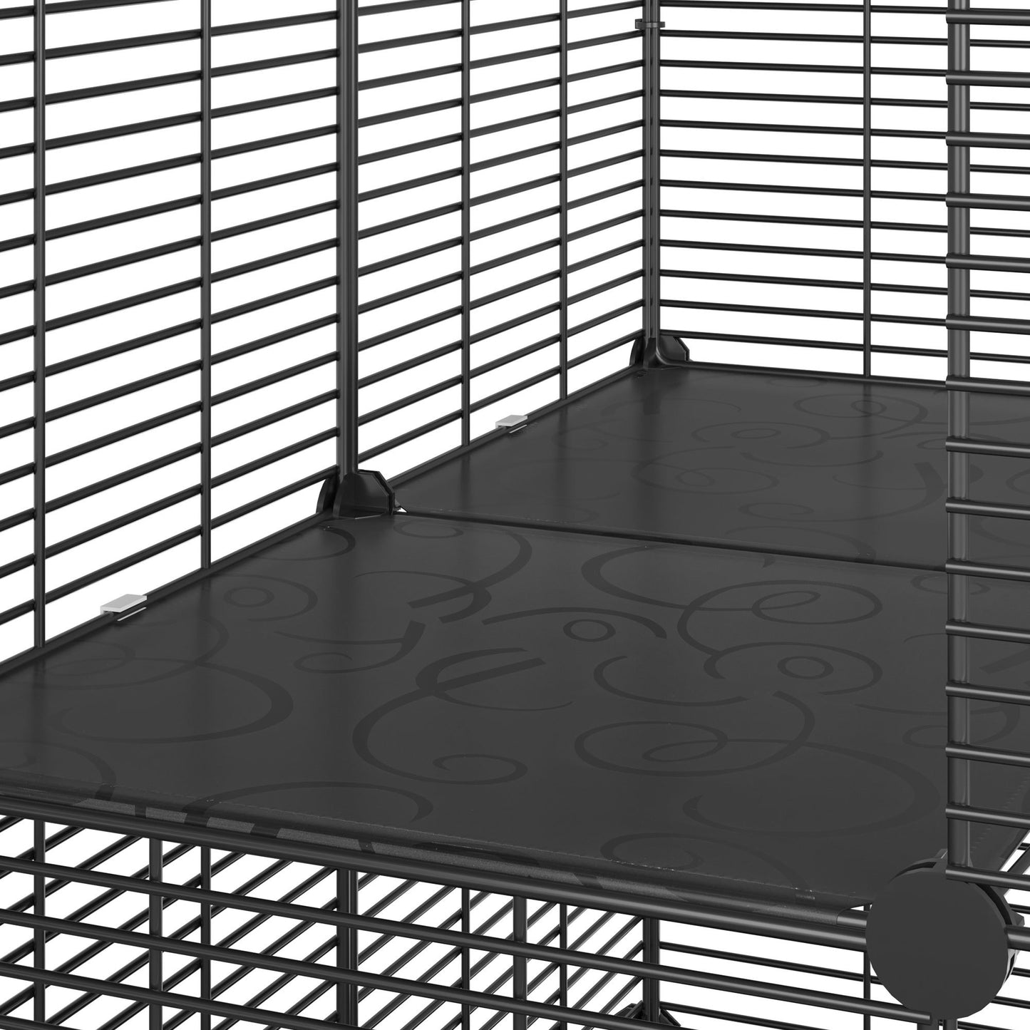 AutoWild Dual Level Indoor Pet Habitat Versatile DIY Playpen for Cats and Small Animals Ideal for Home RV Travel and Camping