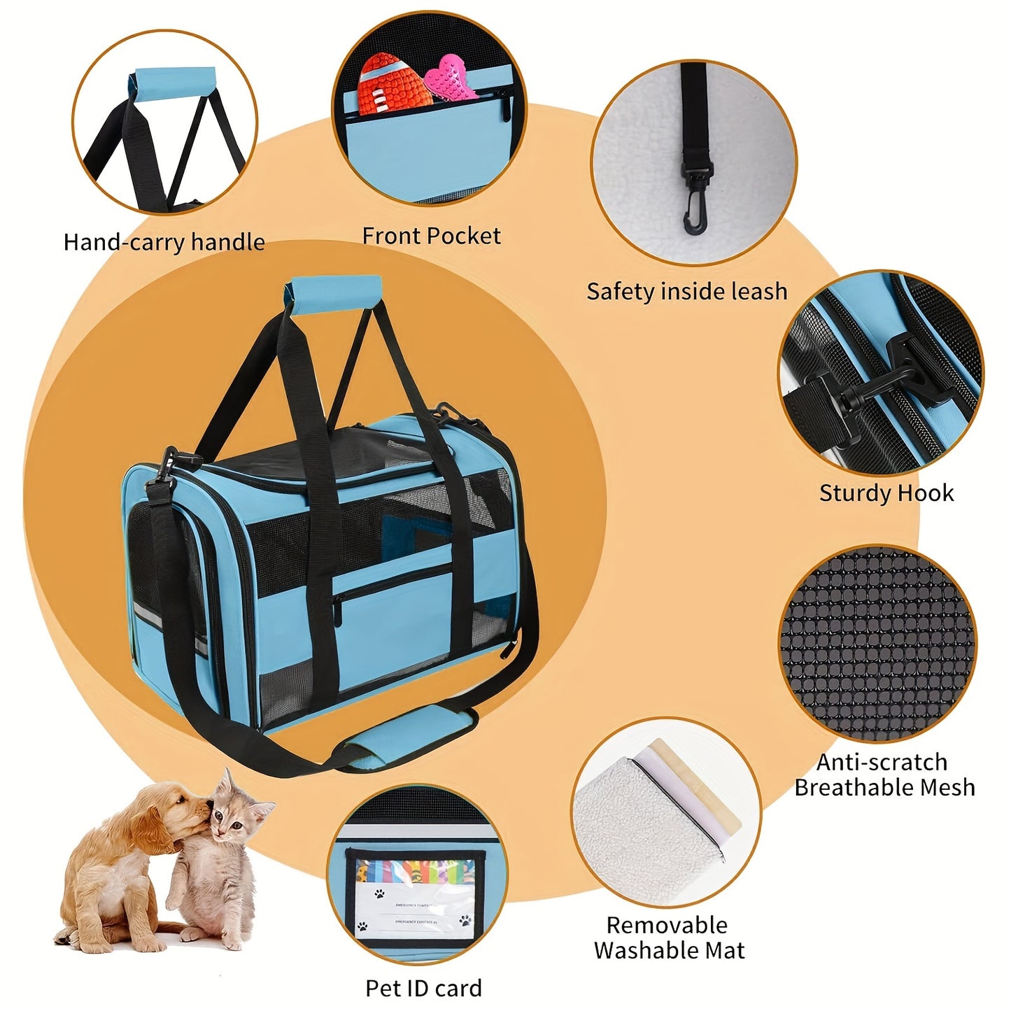 TSA-Approved Soft-Sided Cat Carrier with Cozy Fleece